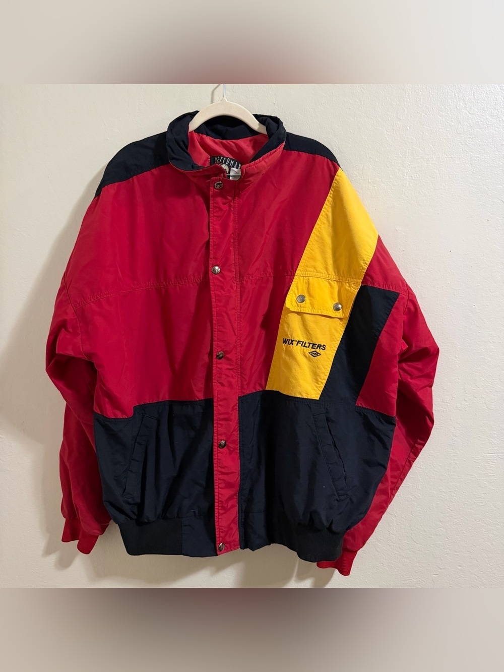 Vintage 90s Osterman Colorblock Windbreaker - Wix Filters - XL - Made in USA 90s